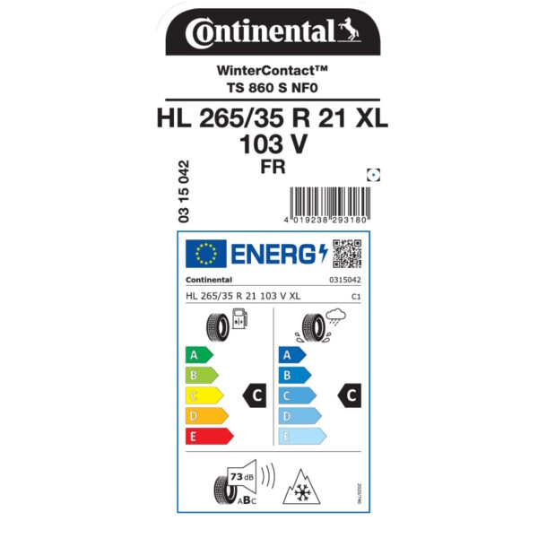 Continental WinterContact TS 860 S HL265/35 R21 103V XL FR NF0 — изображение 2